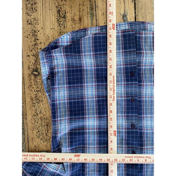 RVCA Mens Blue Shirt Large short sleeve button up cotton collared plaid - Picture 7 of 7